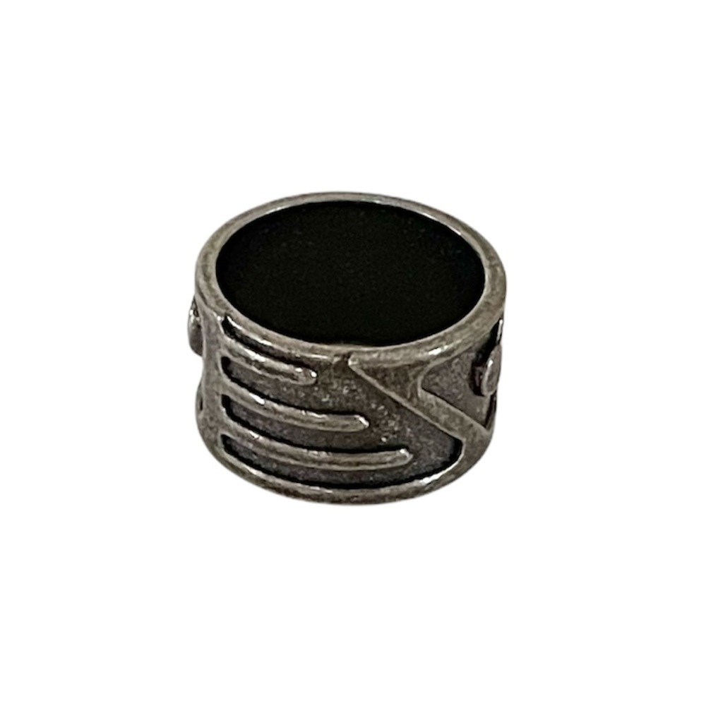 Stylish Gray Metal Ring with Accents 2.5” Circumference - Picture 2 of 14